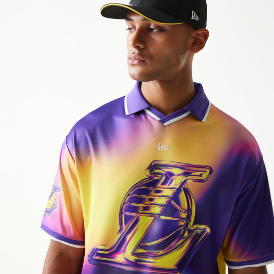 New Era Ανδρική κοντομάνικη μπλούζα LA Lakers NBA All Over Print T-Shirt